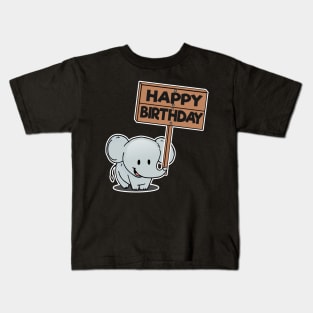 Funny Cute Elephant Birhday Bday Gift Present Child Kids Kids T-Shirt